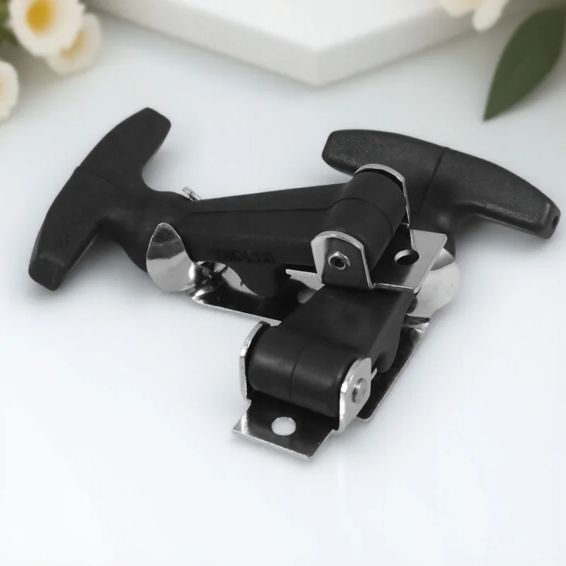 

2Pcs Engine Hood Latches Stainless Steel Rubber T Handle Flexible Hatch Latch Replacement Shock Absorbing Hood Catch
