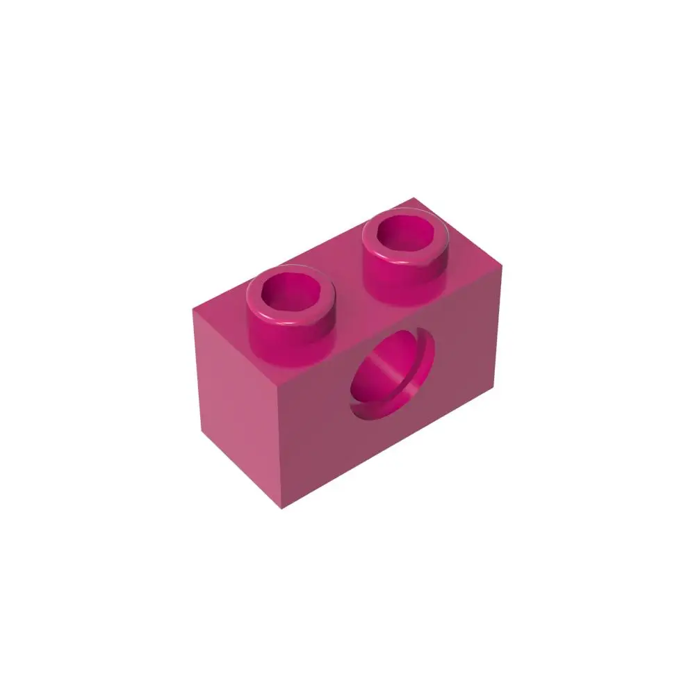 Gobricks 1 Uds ladrillo MOC 1x2 1 agujeros Compatible con piezas de modelo 3700 bloques de construcción juguetes educativos para niños regalos de cumpleaños