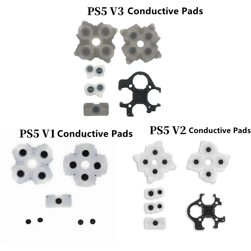 2 Sets Silicone Rubber Button Conductive Pads For PS5 Playstation 5 Controller BDM-010 V1 BDM-020 V2 BDM-030 V3 Replacement