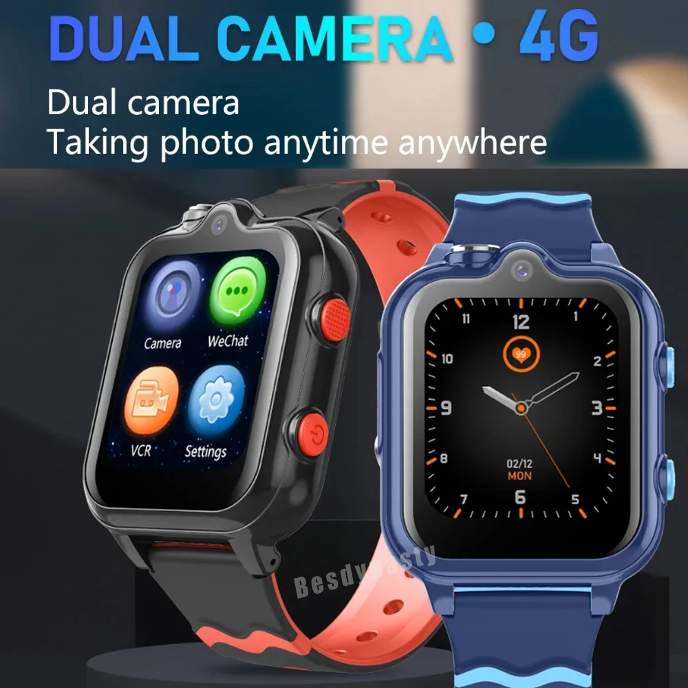 Luxury Smart 4G Remote Dual Camera GPS WI-FI Kids Smart watch Video Call Monitor Tracker Location Android Phone Watch D35