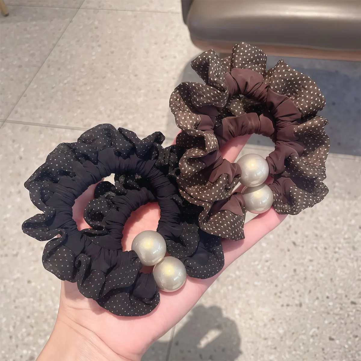 2PCS  2026 New Vintage Patterned Ruffled Edged Small Hairband with High Elasticity for Styling Hair Headband Hair Rope
