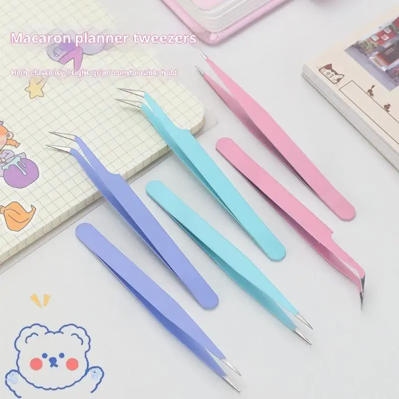 Macaron Color Precision Craft Tweezers With Soft Grip And Firm Clamp For Journaling Scrapbooking DIY Projects