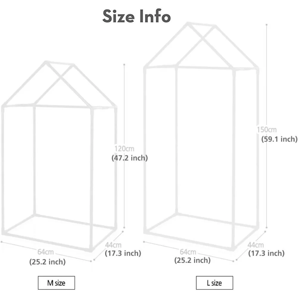 Kids Closet Garment Rack with Cute House Frame, Lightweight Aluminum, Easy Assembly, 25x17x47 Inches, White