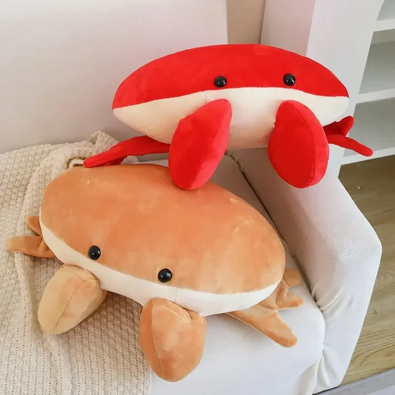 50cm Super Soft Crab Plush Body Pillow Lifelike Bread Crab Stuffed Marine Toy Fluffy Red Crab Plushie Cushion Decor Gifts