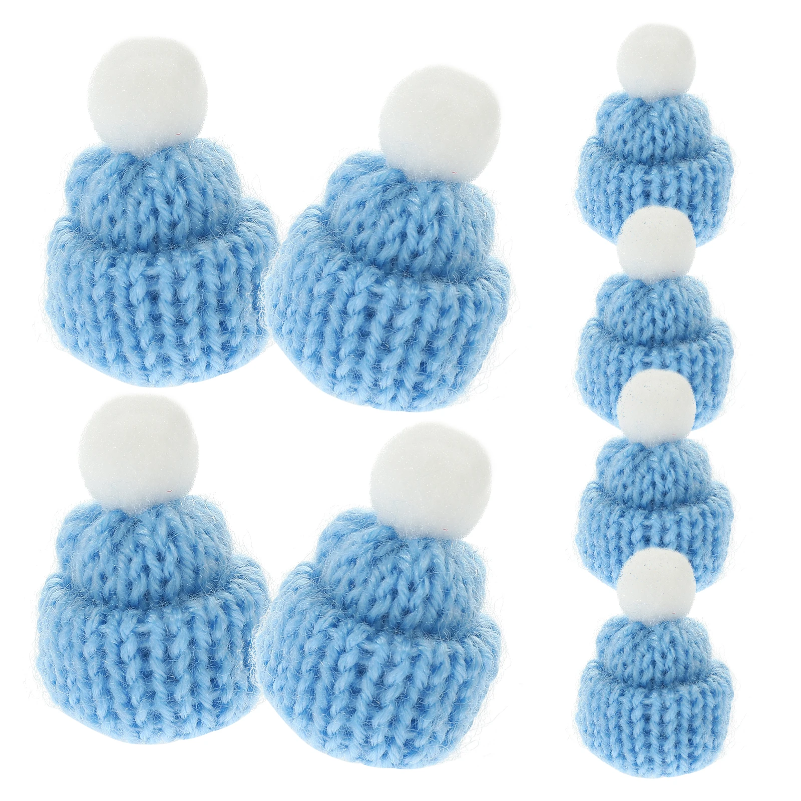 

10PCS Christmas Hat Accessories Mini Wool Party Caps Knitted Crafts DIY Photo Props Holiday Gifts Santa Theme Christmas Party