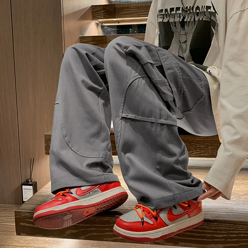 

Loose Straight Leg Workwear Pants Men's Autumn Spring American Retro High Street plus Size Trendy Casual Long Trousers