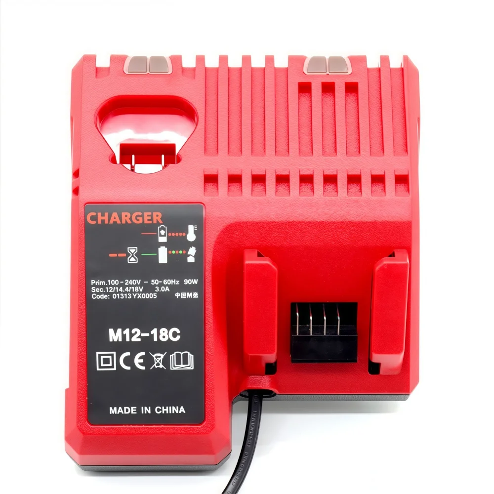 Replacement Li-ion Battery Charger Multi Voltage Charger for Milwaukee M18 14.4V-18V 48-11-1850 48-11-1840 48-11-1815 48-11-1828