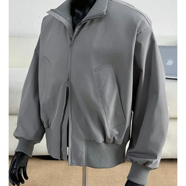 

American Retro Pilot Jaet Men's Spring Autumn Sports mat Loose Casual Top Bla Brown Youth Polyester Fiber