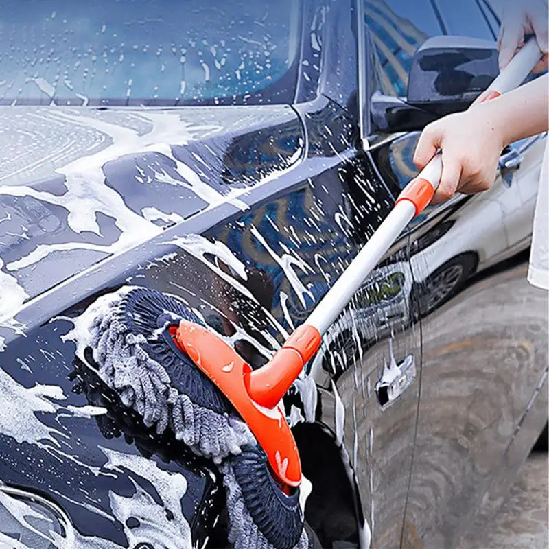 

Car Cleaning Brush Detailing Adjustable Super Absorbent Car Wash Brush Telescoping Long Handle Clean Mop Auto Accessories