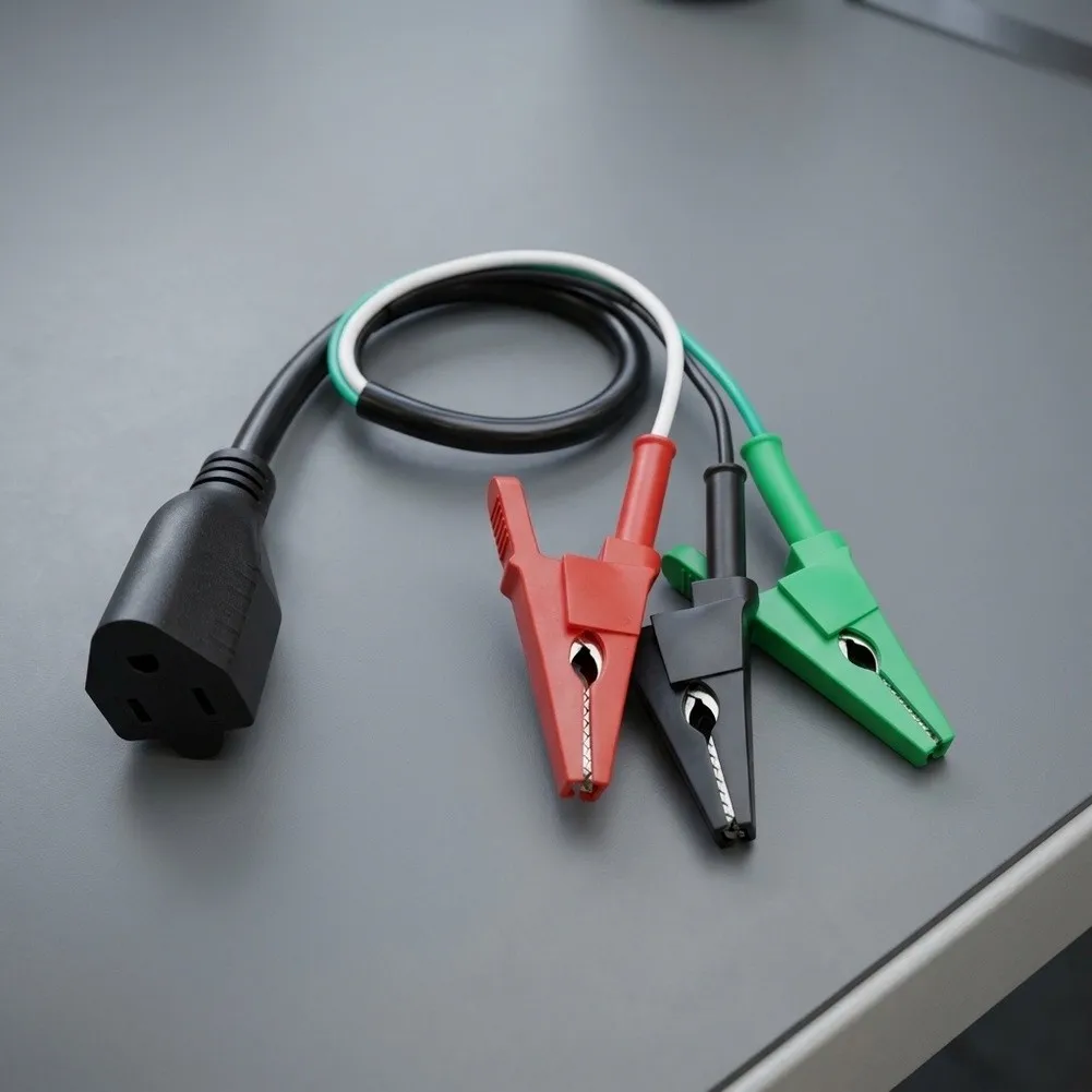Adaptor Cord for HVAC Equipment 69522 with Metal Connector Insulated Housing 14AWG Wire and Crocodile Clip for Field Use