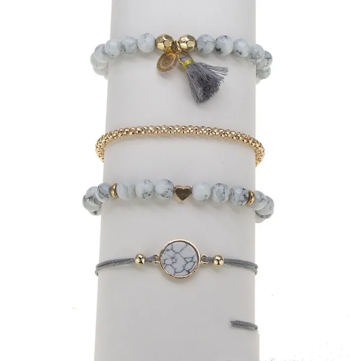 

Turquoise Tassel Round Stone Bracelet AliExpress Fashion