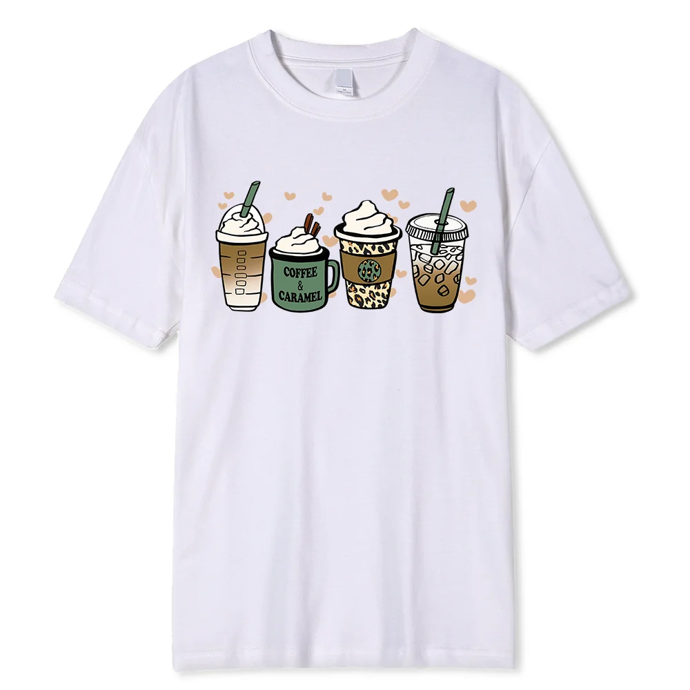 Summer Essential Coffee Drink T Shirts Mens Fashion Personality Tshirt Summer Simplicity Clothes Hip Hop O-Neck Cotton T Shirt