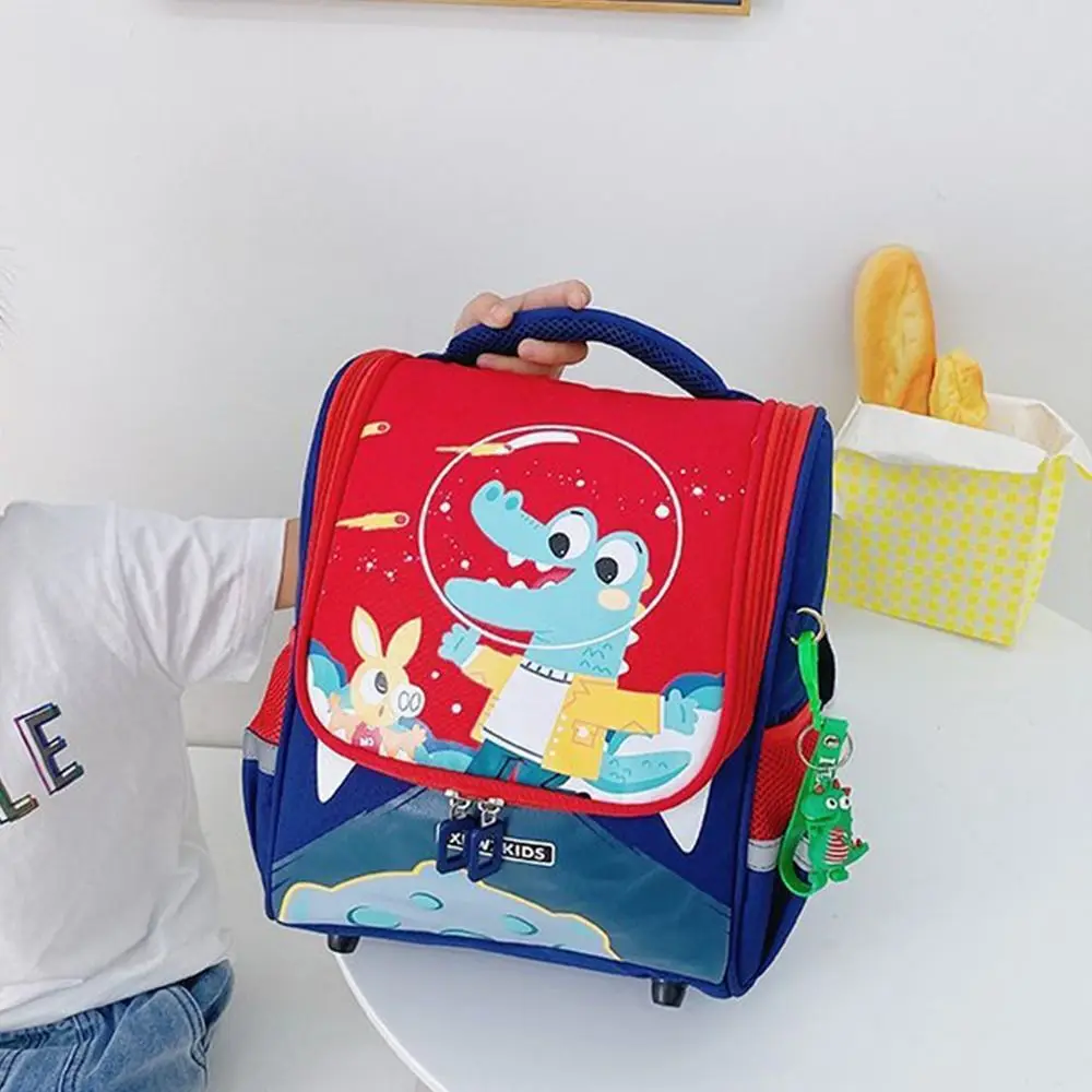 Bolsa de escola de grande capacidade para crianças Padrão bonito coelho pano oxford Bolsa de ombro animal dos desenhos animados Mochila de jardim de infância moda