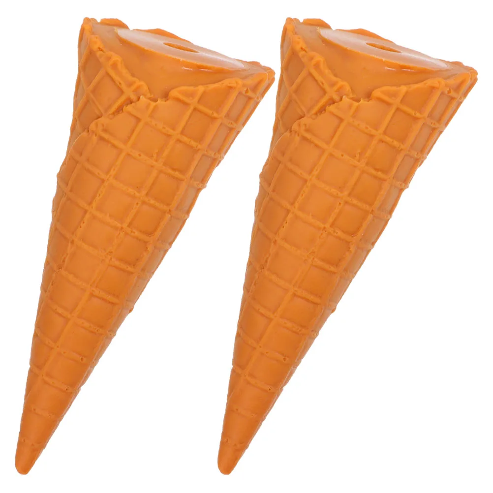 2pcs 아이스크림 계란 트레이 인공 스쿠프 모델 바삭 바삭한 콘 초콜릿 음식 소품 가짜 현실적인 다목적 재사용 가능