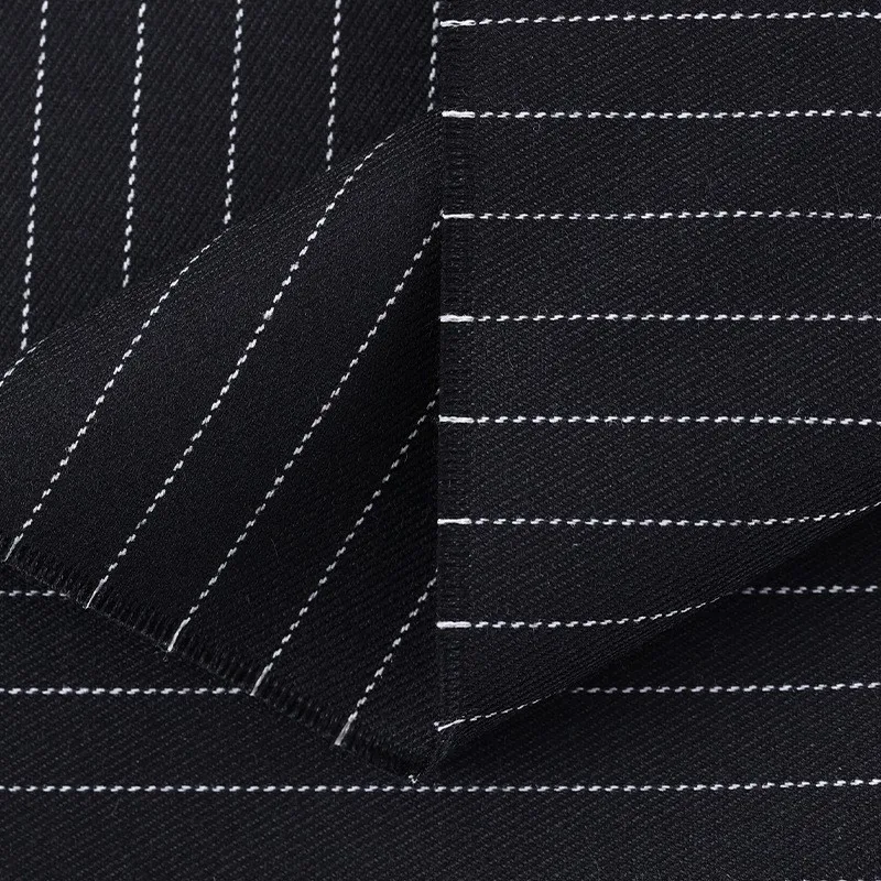 

Vertical striped fine-spun fabric thickened overcoat tweed and suit