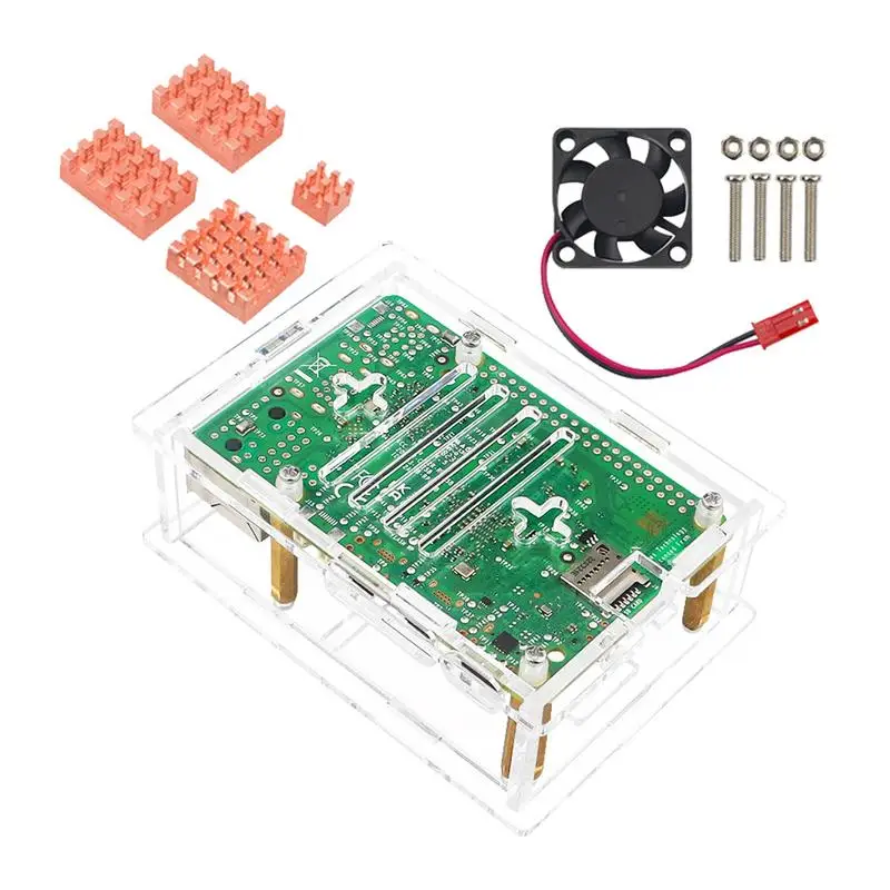 

Защитный прозрачный акриловый чехол для Pi 5 Pi Hat, плата расширения, совместимый прозрачный акриловый дизайн, быстрое охлаждение для Pi 5