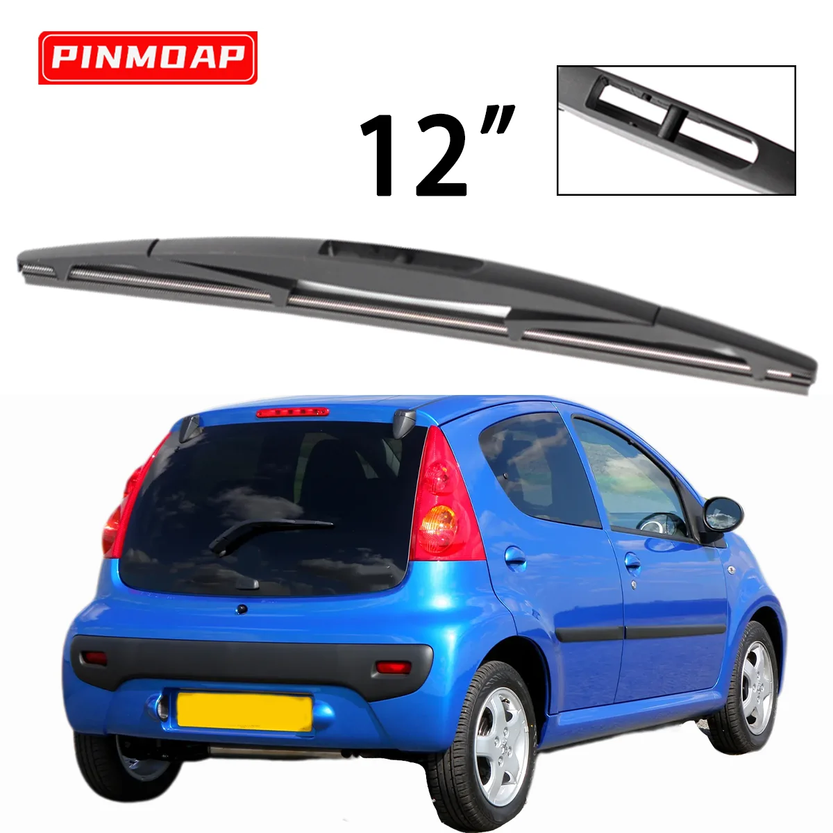 1 Stück 12-Zoll-Heckwischerblatt, passend für Peugeot 107 Baujahr 2005-2014, Heckscheibenwischerblatt, Autozubehör