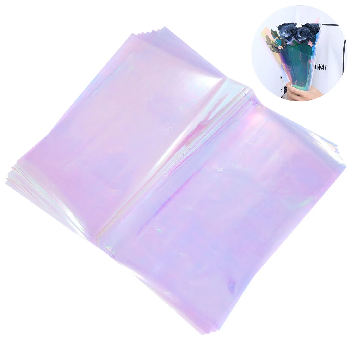 

10 Pcs Film Flower Wrapping Paper Gradient Scrapbooking Gift Craft Projects Eco Friendly Decorative Paper