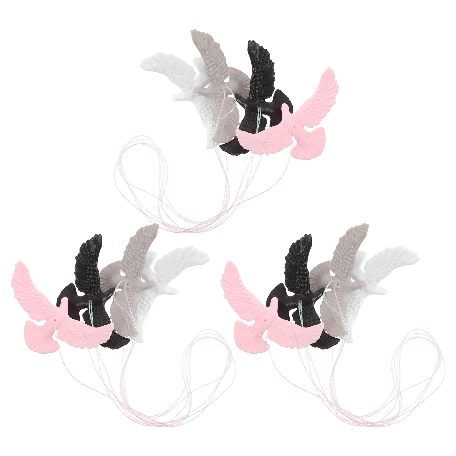 

12 Pcs Peace Dove Decorations Decorative Bird Sculpture Ornaments for Tree Cake Jewelry Pendant