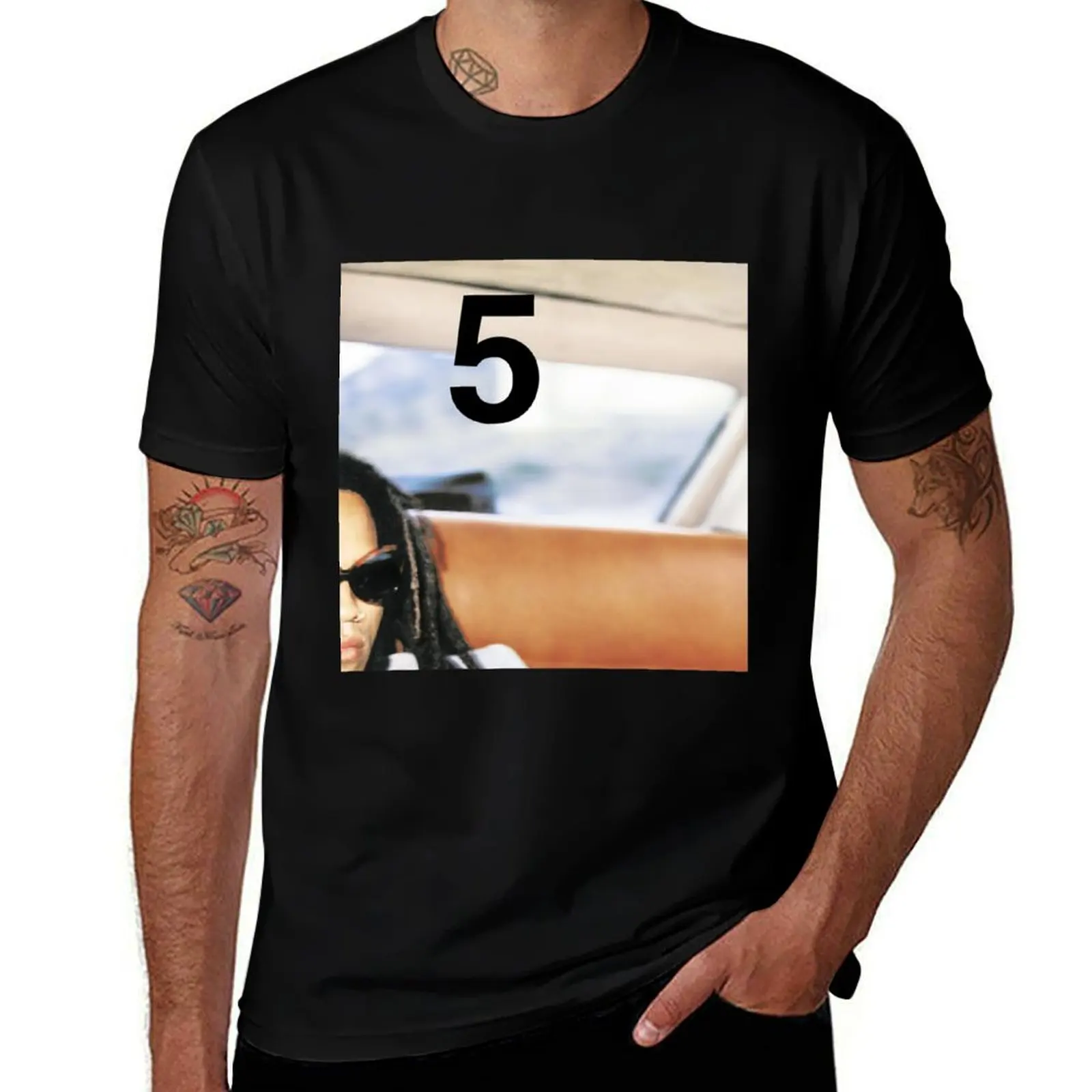 Lenny Kravitz 5 T-Shirt Casual Streetwear Short Sleeve Tee T-Shirt