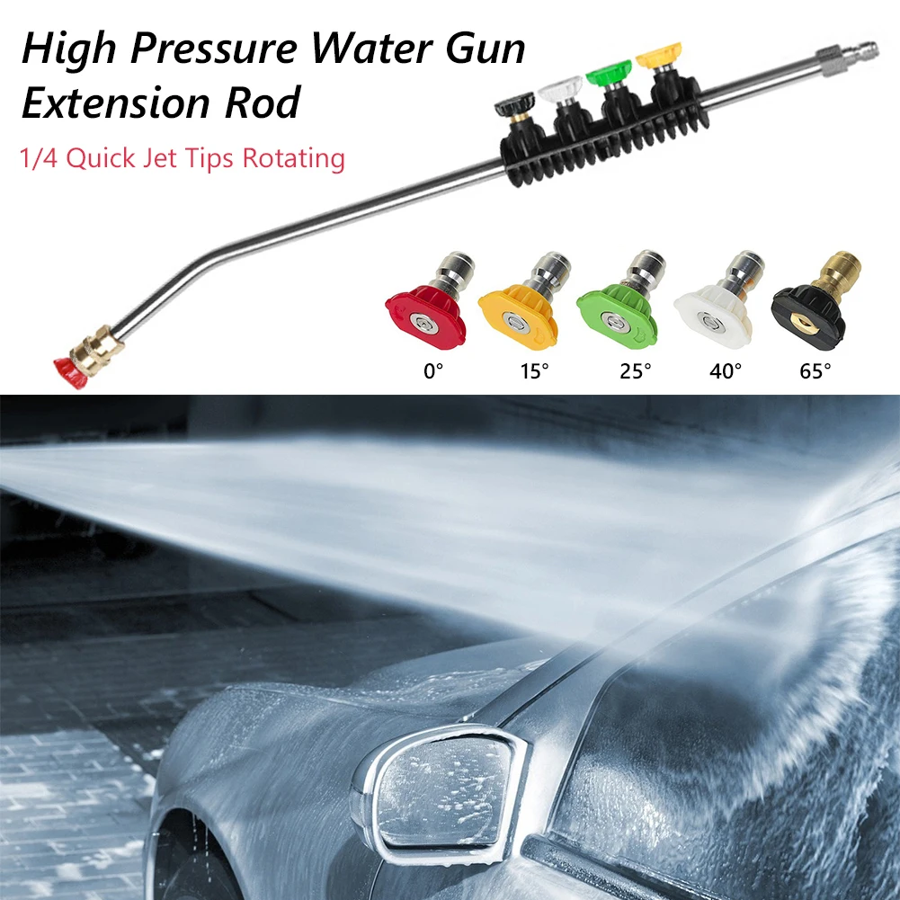 38/56cm Pressure Washer Wand 2600PSI Curved Extension Wand 1/4 Inch Quick Connect Pressure Washer Lance Extension Nozzles