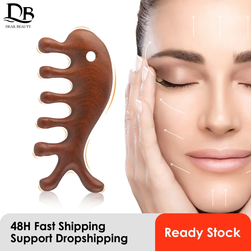 

Body Meridian Massage Comb Sandalwood Hair Massage Scalp Brush Face Neck Gua Sha Blood Circulation Anti Hair Loss Scalp Relax