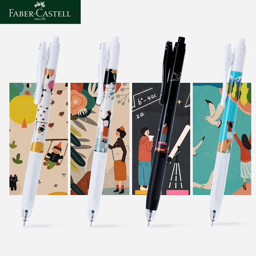 1pcs German FABER-CASTELL Gel Pen Black 0.5mm Fast Gel Growth Series Smooth Fast Drying Student Cute School Supplies