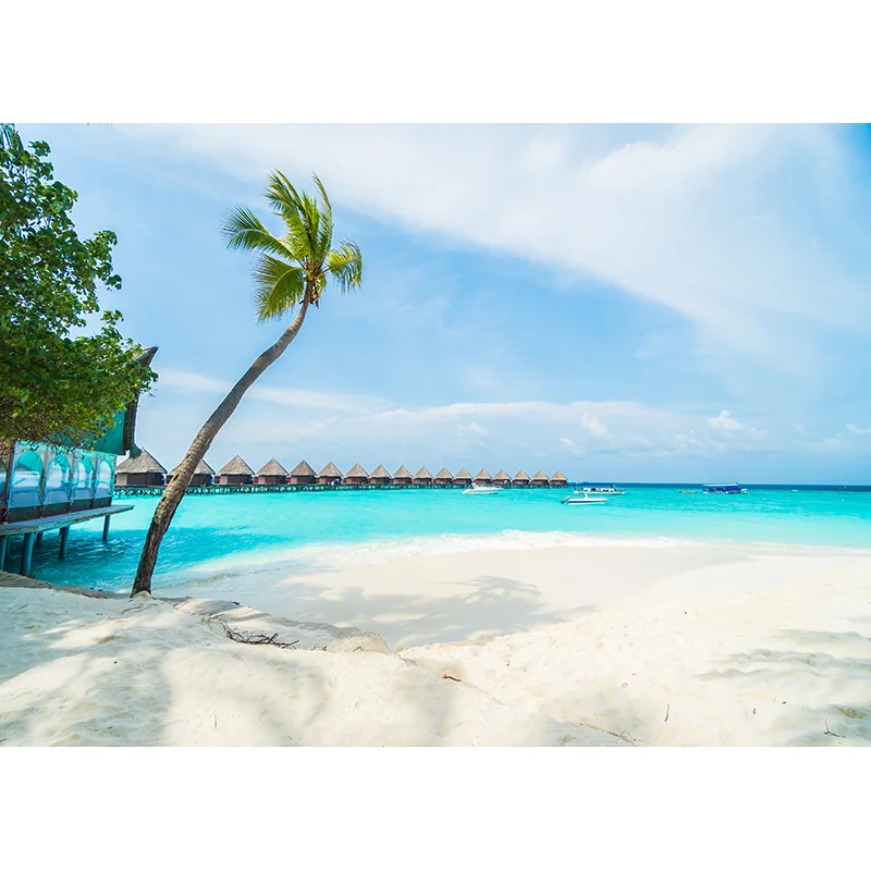 ZHISUXI Summer Tropical Palms Tree Sea Beach Photo Background Scenic Photography Backdrop Photocall Photo Studio 21414XHF-02