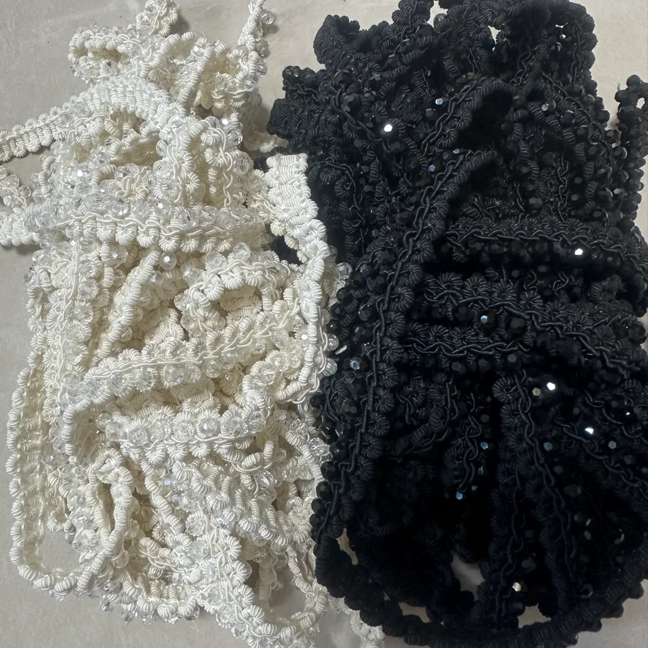 90cm Beaded Trim Bridal Centipede Lace Ribbon Crystal Rhinestone Applique Trim Straps For Craft Sewing Wedding Dress DIY Fabric