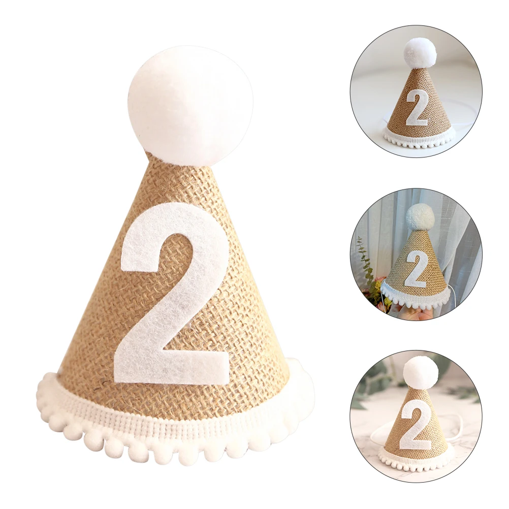 

Birthday Party Hat Hats for Kids Assorted Linen Hate Crown Halloween Celebration Toddler