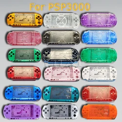 1SET For PSP3000 PSP 3000 Game Console Shell Replacement Full Housing Cover Case With Button Kit Transparent Crystal Colors