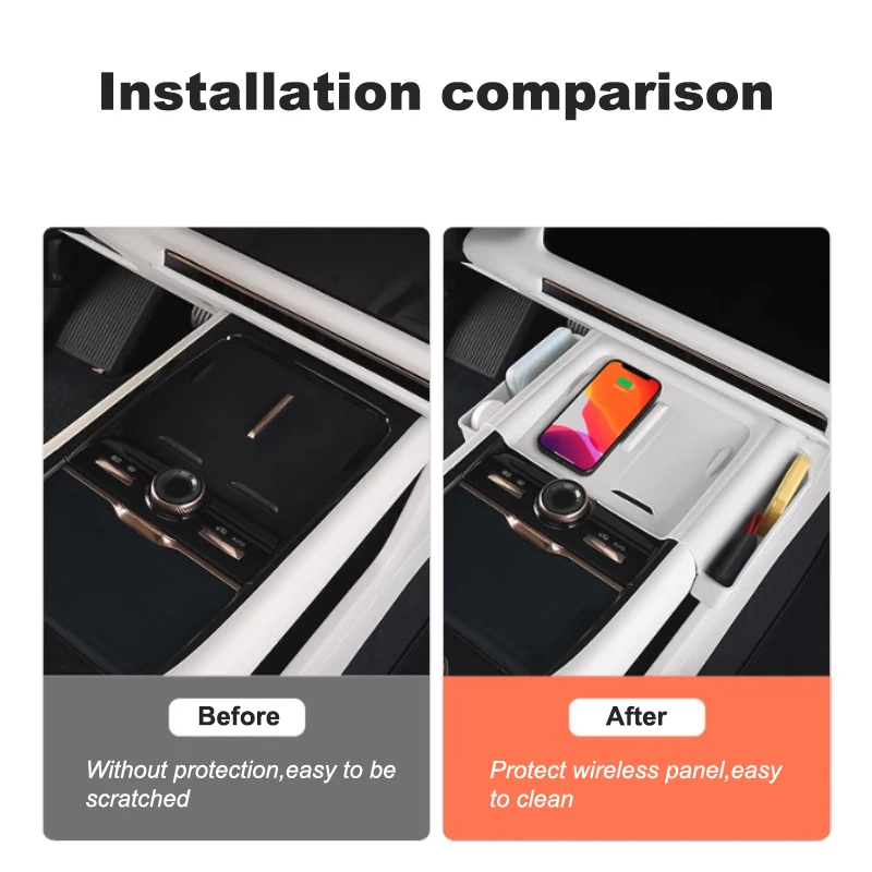 

For Lynk&Co 900 2025 Center Console Wireless Charging Pad Mat Anti-scratched Silicone Protective Pad Car Modified Accessories