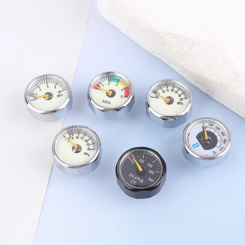 High Precision Air Mini Micro Pressure Gauge Manometer 0-16 Bar 6 Bar 10Bar 25mm Stainless Steel Case Bottom Connection
