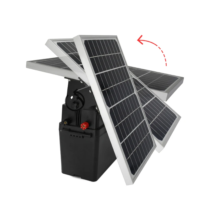 Weatherproof Battery Solar Powered Electric Fence Energizer for Livestock and Farming Wild Animal Intrusion