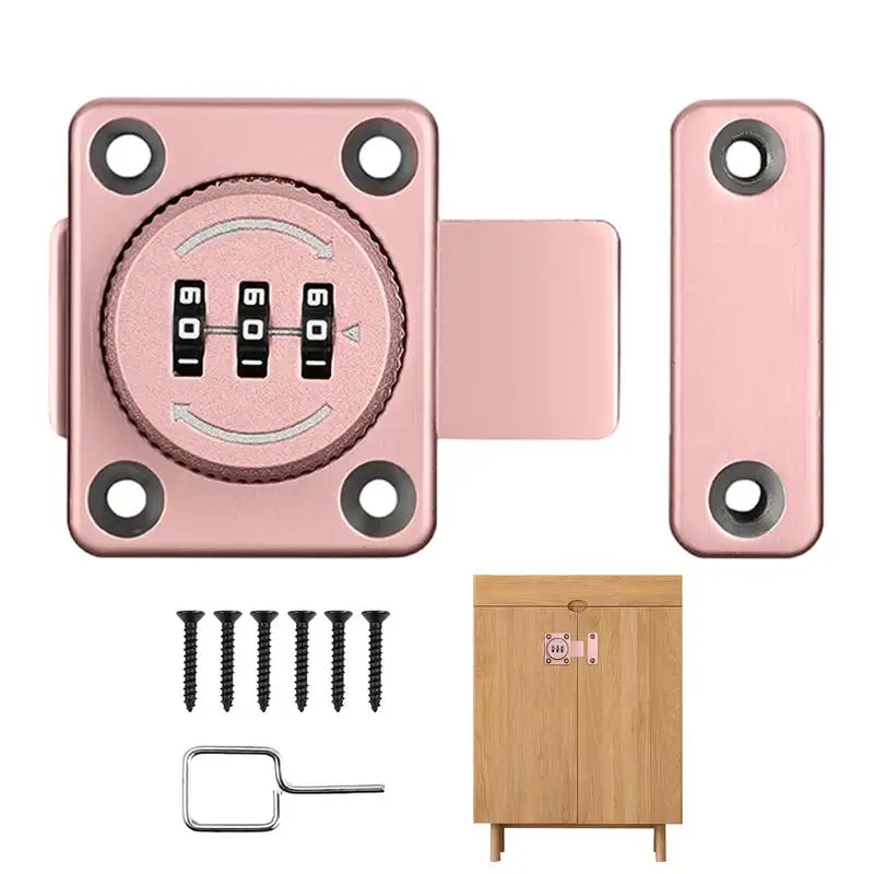 

Cabinet Door Lock Latch 3-Digit Portable Cabinet Hasp Password Locks Household Security Combination Lock Coded Security Locks