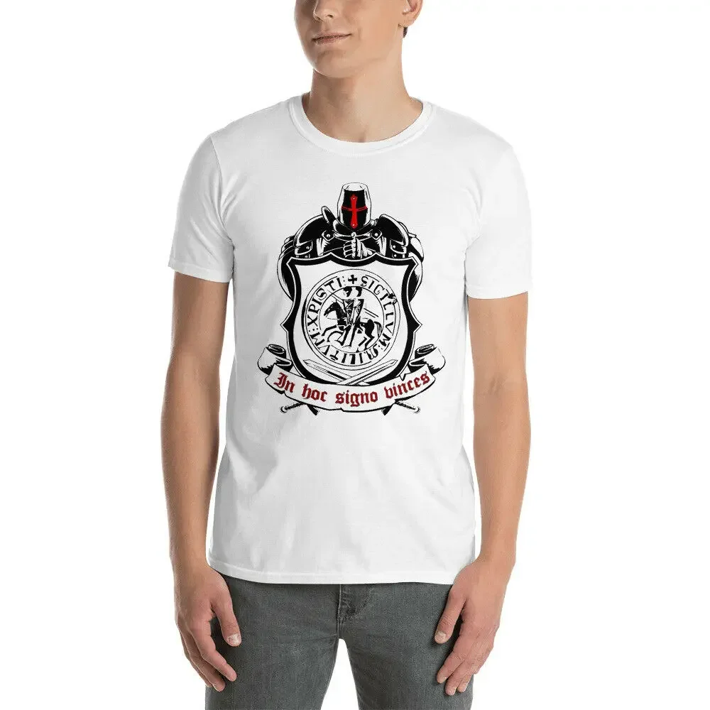 

In Hoc Signo Vinces Knights Templar T-Shirt 100% Cotton O-Neck Summer Short Sleeve Casual Mens T-shirt Size S-3XL