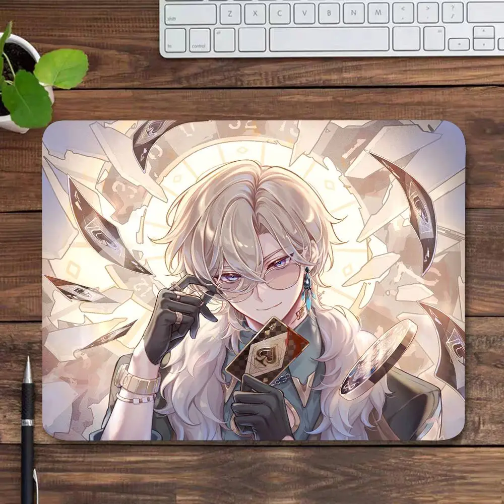 Anime Game Honkai Star Rail Aventurine Mousepad Small LockEdge Mouse Pad For Gamers Computer Desk Pad Rectangular Anti-slip