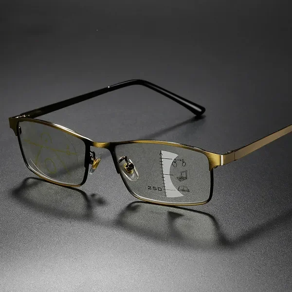 

Clara Vida Progressive Readers Gold Black Frame Lightweight Comfort Reading Glasses Men Women +1 +1.5 +2 +2.5 +3 +3.5 +4