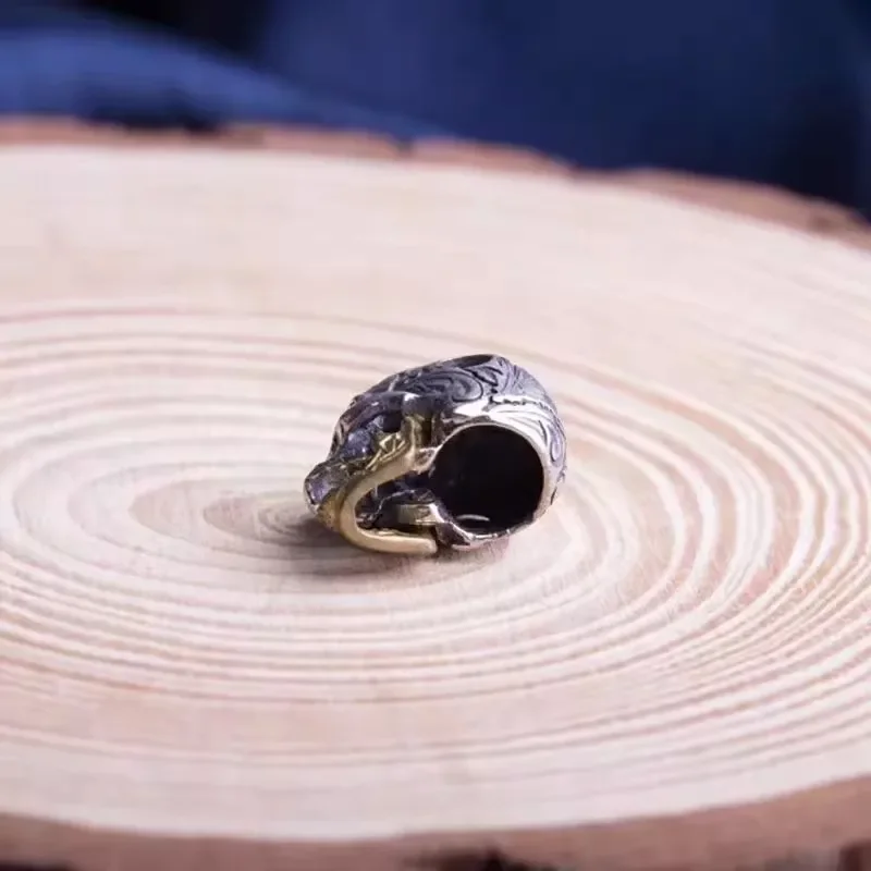 شخصية الجمجمة قلادة بها خرزات الذهب اللون الفم المنقولة قلادة قلادة يمكن استخدامها كسوارة الجمجمة رئيس الخرز الملحقات #4