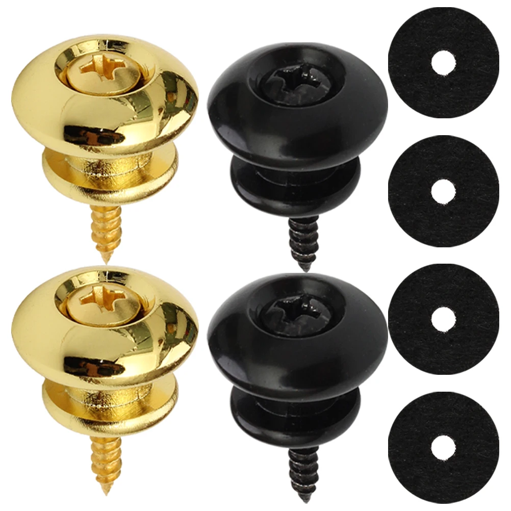 

4 Pcs Guitar Strap Button Bass Accessory Lock Buttons Accessories Acoustic Straplock