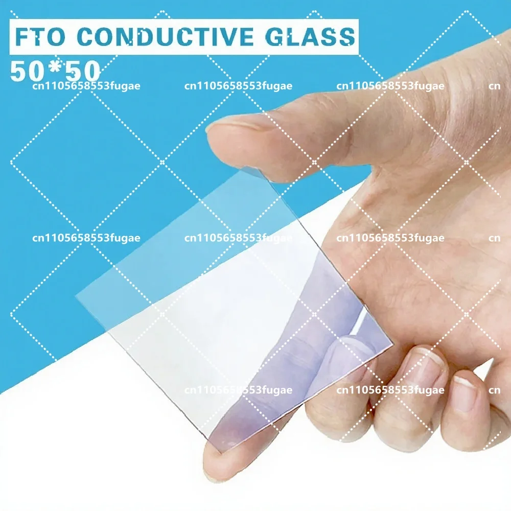 Lab Transparent Conductive Glass Fluorine Doped Tin Oxide FTO Coated Glass 50x50x2.2mm 7-9 ohm/sq