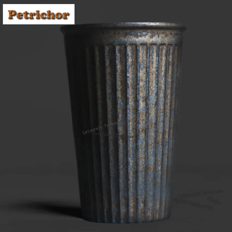 

Чашка для колы 420 мл Kiln Fambe с черно-золотыми полосами, кружка для чая, кувшин для холодной и горячей воды, офисная чашка для воды, товары для чаепития, декоративные принадлежности