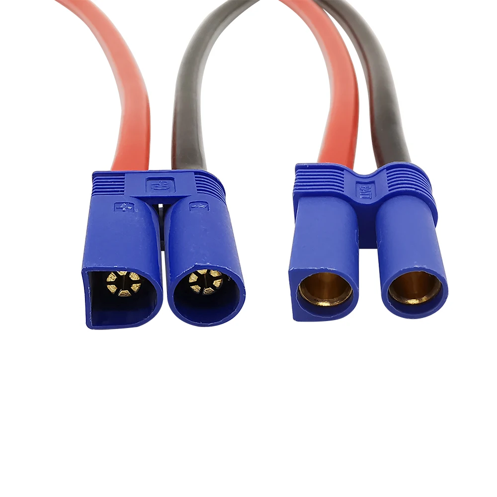 Cable de silicona EC5 de 10AWG, conector macho/hembra para batería RC, juguetes, longitud de 15CM, 30CM, 50CM