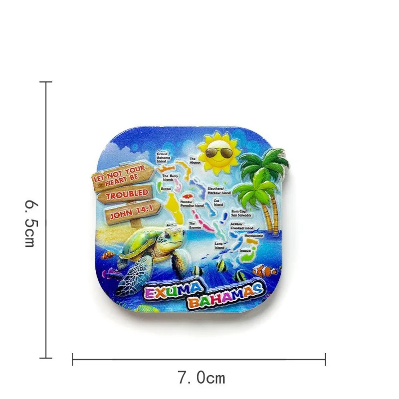 

Bahamas Islands3dThree-dimensional High-end Refrigerator Magnet Travel Souvenir Home Exquisite Decoration Gift