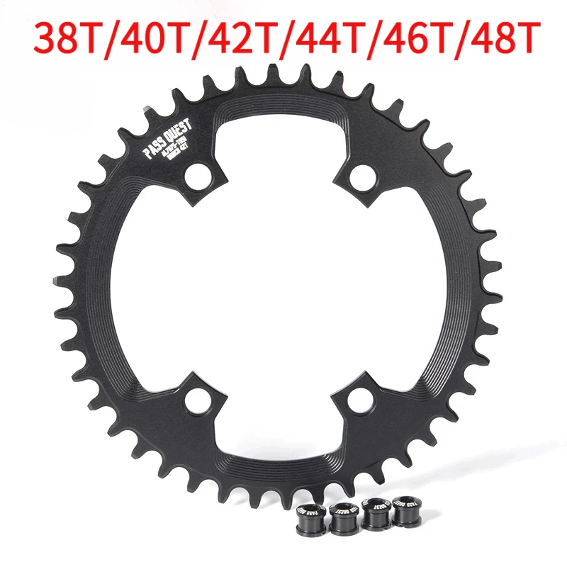

PASS QUEST 110BCD 4-Claw Narrow Wide Chainring Compatible with SRAM APEX Single Disc Crankset Chain Stabilizer 1x Road Bike