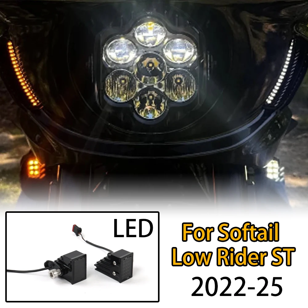 

LED Fairing Decorative Headlights Turn Signal Warning Lights for Harley Softail Low Rider ST/FXLRST & El Diablo FXRST 2022-25