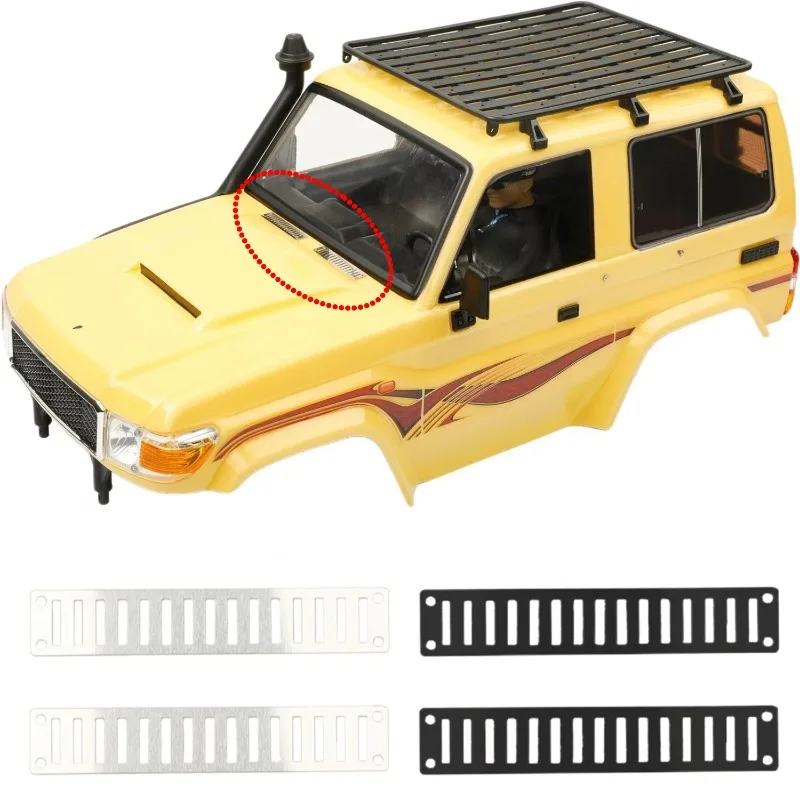 

RC Car engine bay radiator grille rain gutter metal decorative sheet for 1/10 RC Crawler RGT LC71 Parts