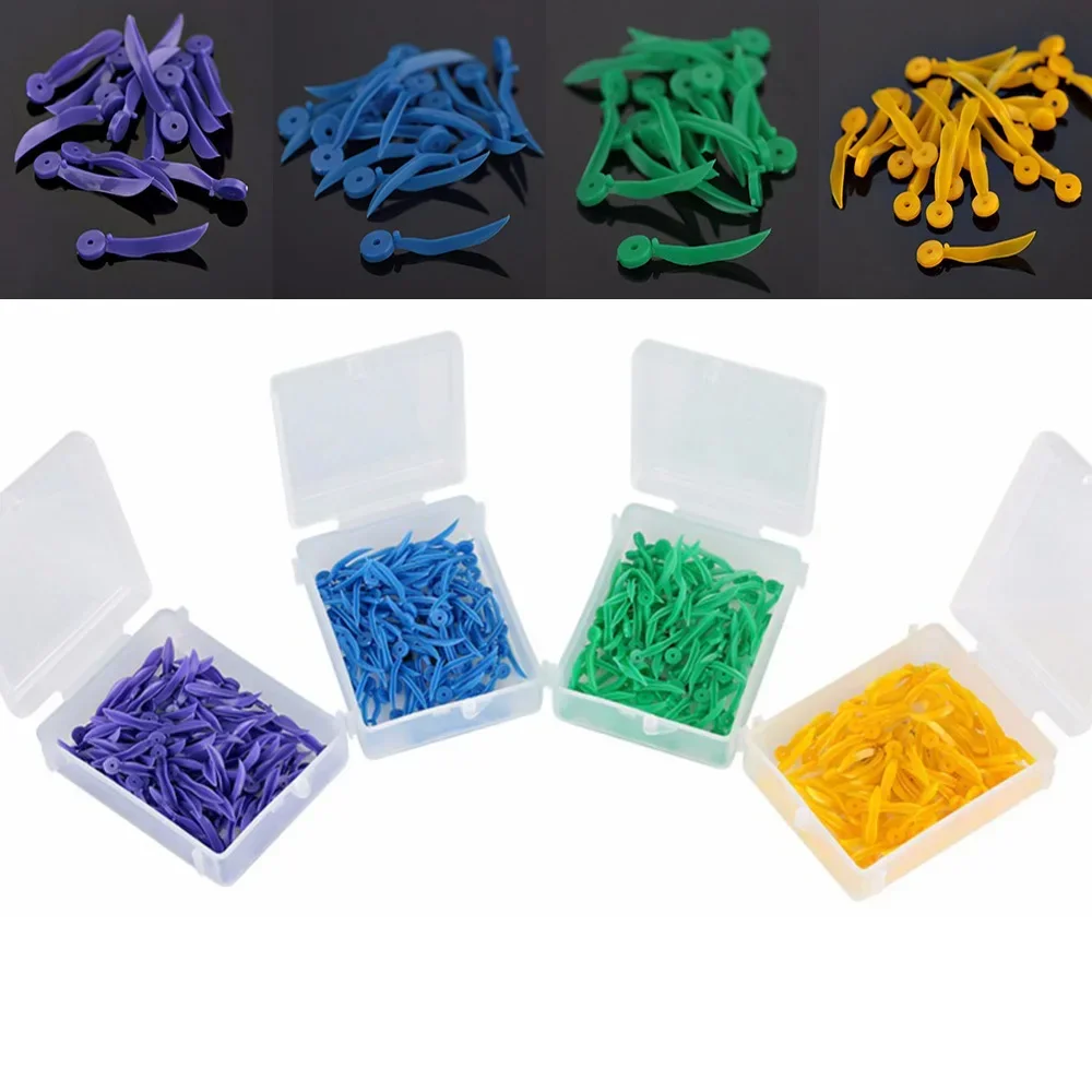 100 Uds cuña Dental desechable con agujero todos los 4 tamaños materiales de dentista instrumento de laboratorio de odontología cuña para dientes herramientas dentales