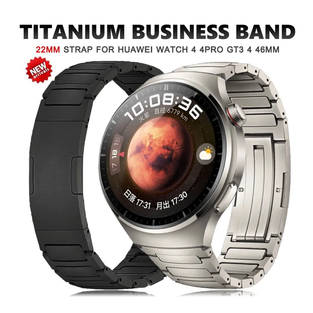 

Ремешок титановый для Huawei Watch 4 4 Pro GT4 gt 3 Pro 46 мм, оригинальный роскошный браслет для Amazfit GTR 47 мм, 22 мм