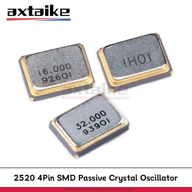 10PCS 2520 SMD Passive Crystal Oscillator 12.000Mhz 16Mhz 20Mhz 24Mhz 25Mhz 26Mhz 27Mhz 30Mhz 32Mhz 40Mhz 50Mhz 2.5*2.0mm 20PF